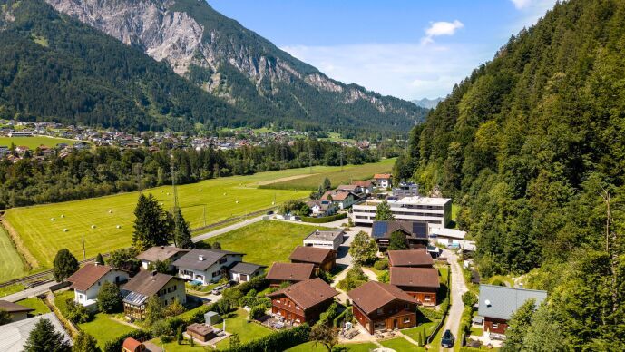 Blick über das Montafon-Tal von Bartholomäberg aus